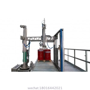 Semi-automatic filling machine for drums on pallet and IBC's